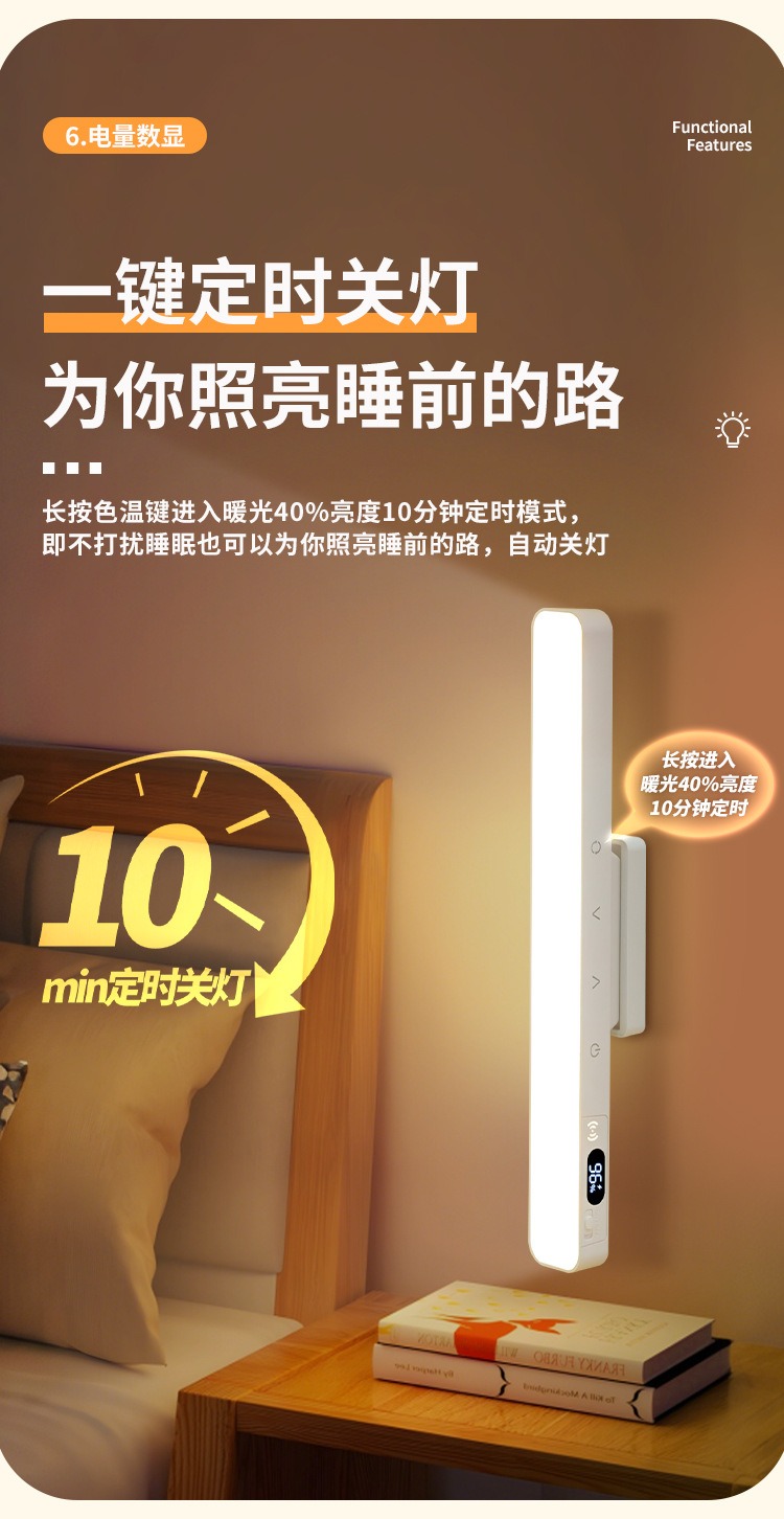 Dormitory Magnetic Eye-Protection Rechargeable USB Dual-Use Remote Control Desk Lamp with Student Power Display and Smart Electronic Display - Image 16